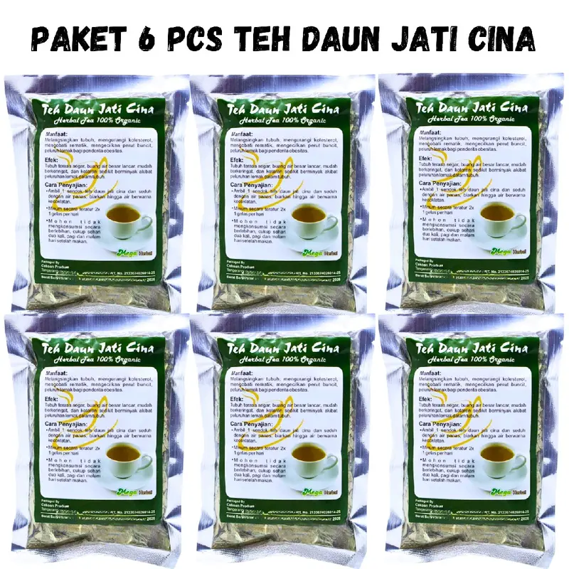 PAKET 6 PCS Teh CURAH Daun Jati Cina MEGA Tea Herbal Tradisional Air Minuman 4