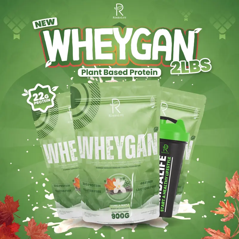 RIMBALIFE WHEYGAN 2LBS 900GRAM PLANT BASED PROTEIN VEGAN BPOM HALAL 3