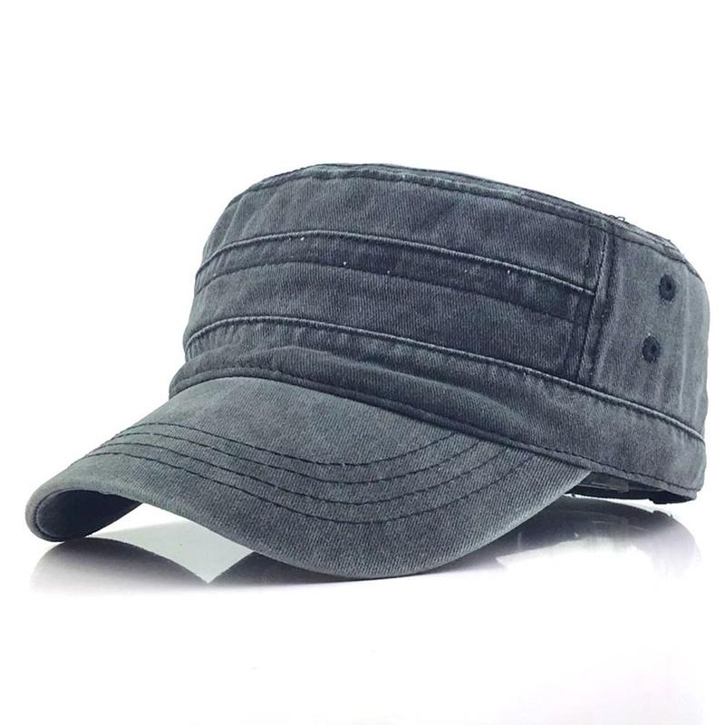 Plain Casual Vintage Unisex Male Flat Hat Men's  Cap Polyester 3