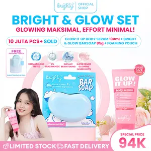 [READY STOCK NEW LAUNCH] 100ml Brighty Glow It Up Body Serum X Brighty Glow & Bright Bar Soap
