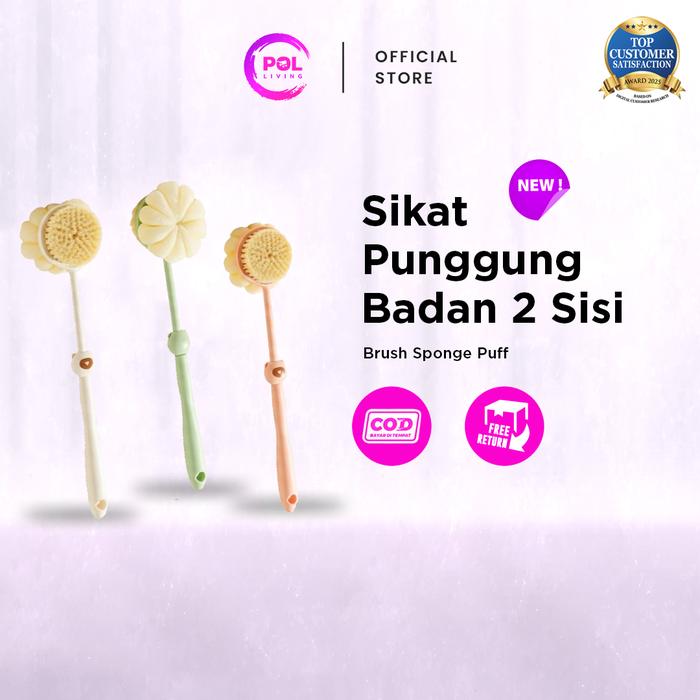 Gambar POL - Sikat Punggung Badan 2 Sisi Sponge Brush Puff - Pink dari pol perabot online Kab. Tangerang Tokopedia