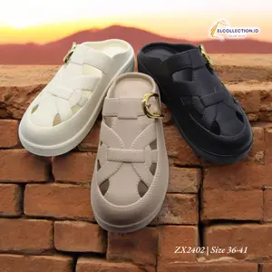 ZX2402 | Sandal Clog Wanita Terbaru 2025 | Sandal Wanita Korea Original Branded | Sendal Clog Wanita Kekinian