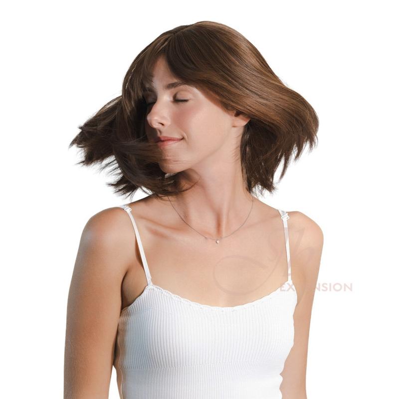 JBSELECT4YOU 14 INCHES BROWN STRAIGHT WIG WITH FULL BANGS JB.RONA 5