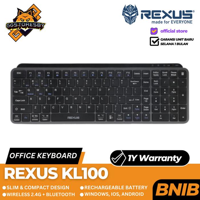 Gambar REXUS KL100 OFFICE WIRELESS BLUETOOTH Keyboard dari GGSTORESBY Kota Surabaya Tokopedia