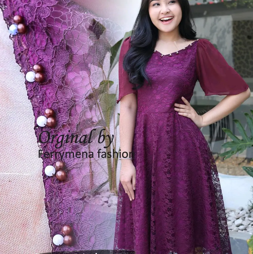 Terbaru Dress brokat maira by rara kebaya | drees jumbo ld 130 cm | dress pesta | dress kondangan dress wanita | dress brokat natal | Dresa brokat non hijab