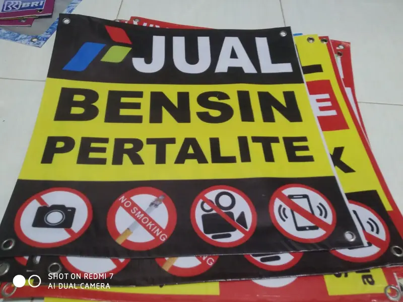 Spanduk JUAL BENSIN PERTALITE PERTAMAX Siap Pakai Tahan Air 50cm x 50cm TIDAK BISA EDIT/CUSTOM 2