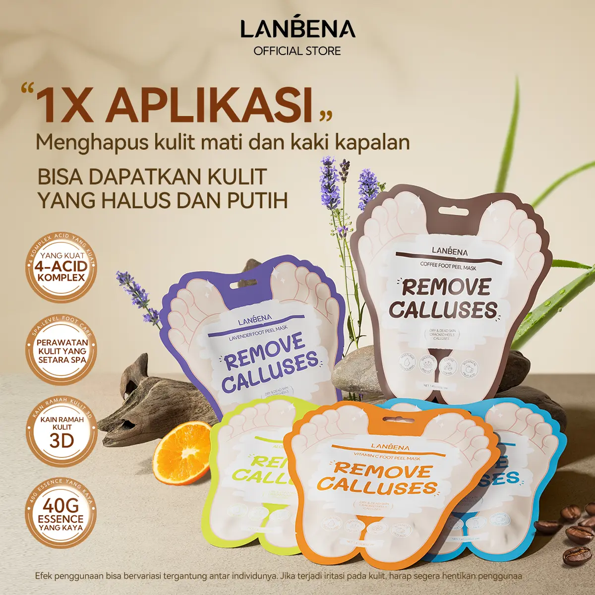[HOT][BPOM]LANBENA Softening and Brightening Foot Mask Series | Pengelupasan,Ditambahkan esensi pemutih,Mengelupas Kulit Mati & Tumit Pecah | 1x Aplikasi, Kulit Halus & Cerah,Memutihkan dan menutrisi, perbaikan mendalam