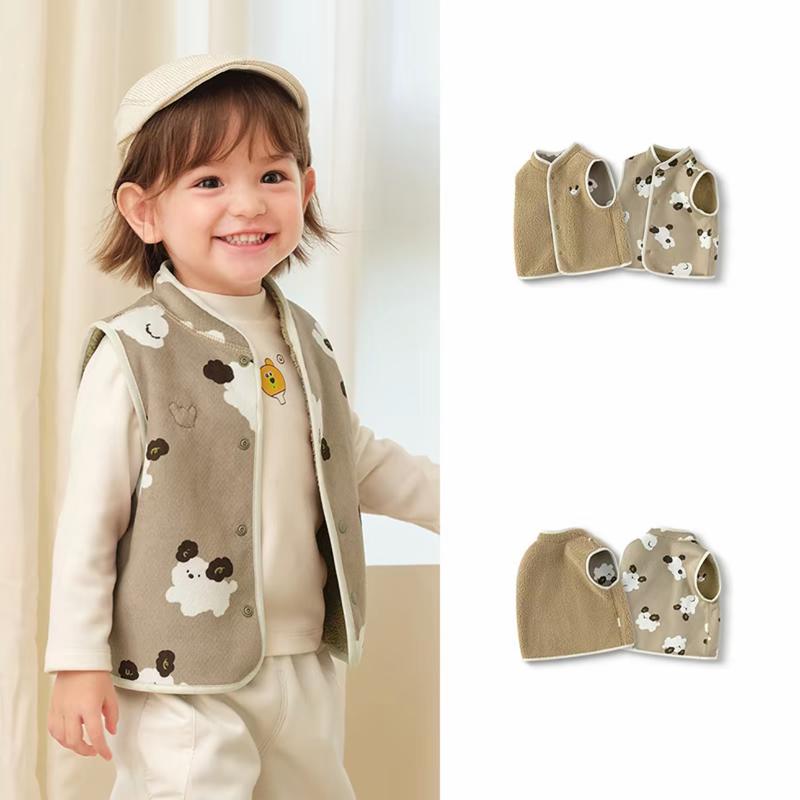 SIÊU MEGA Balabala Quần Áo Trẻ Em Áo Vest Trẻ Em Trang Phục Nhung Cho Em Bé Quần Áo Mùa Đông 2025 Bộ Sưu Tập Mới Ngầu Ở Cả Hai Mặt Phù Hợp Cho Bé Chất Liệu Mềm Mại Tiện Dụng Và Thời Trang