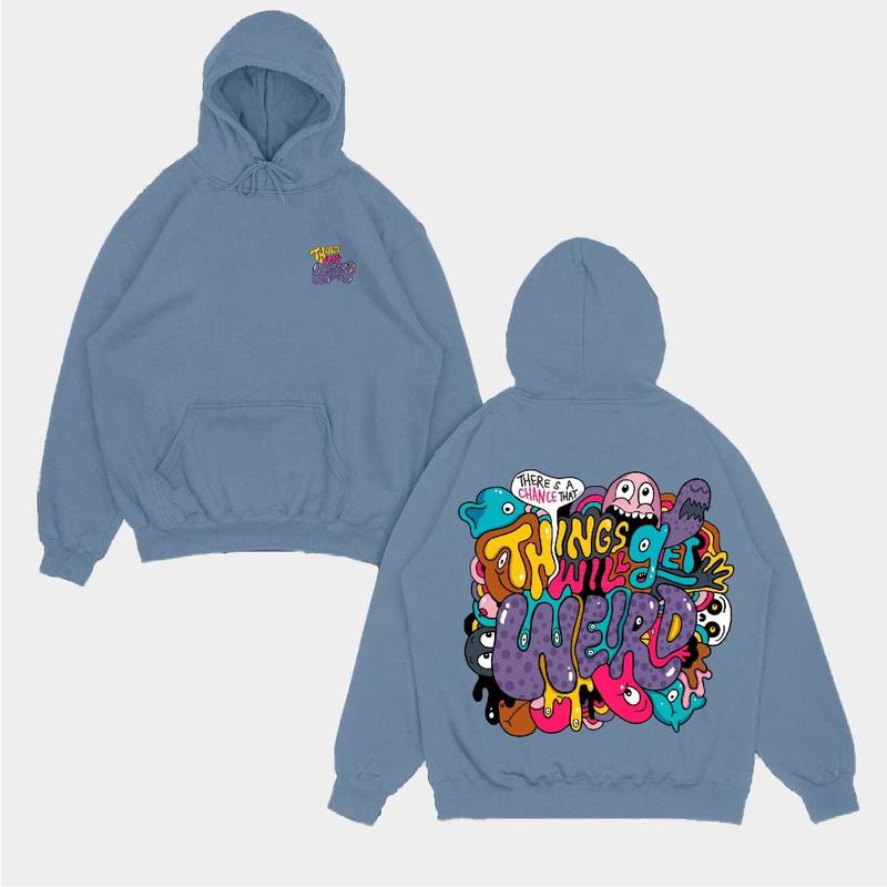 SWEATER POLOS Hoodie Jumper THINGS WILL WEIRD ( Sablon Depan Belakang ) Size M-XXL ( Pria & Wanita ) 5