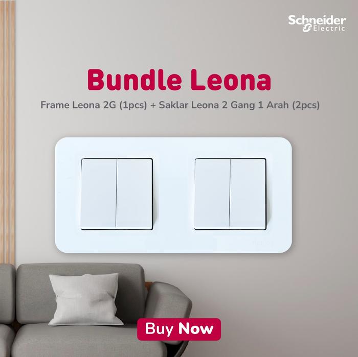 Gambar Schneider Electric Leona Frame 2G (1pcs) + Leona Saklar 2 Gang 1 Arah (2pcs) dari Schneider Electric Indonesia Kab. Bekasi Tokopedia