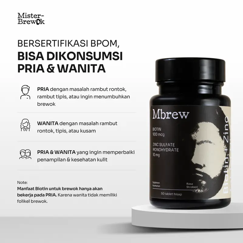 Biotin by Misterbrewok - Suplemen Vitamin B7 +  Zinc Bersertifikasi BPOM 4