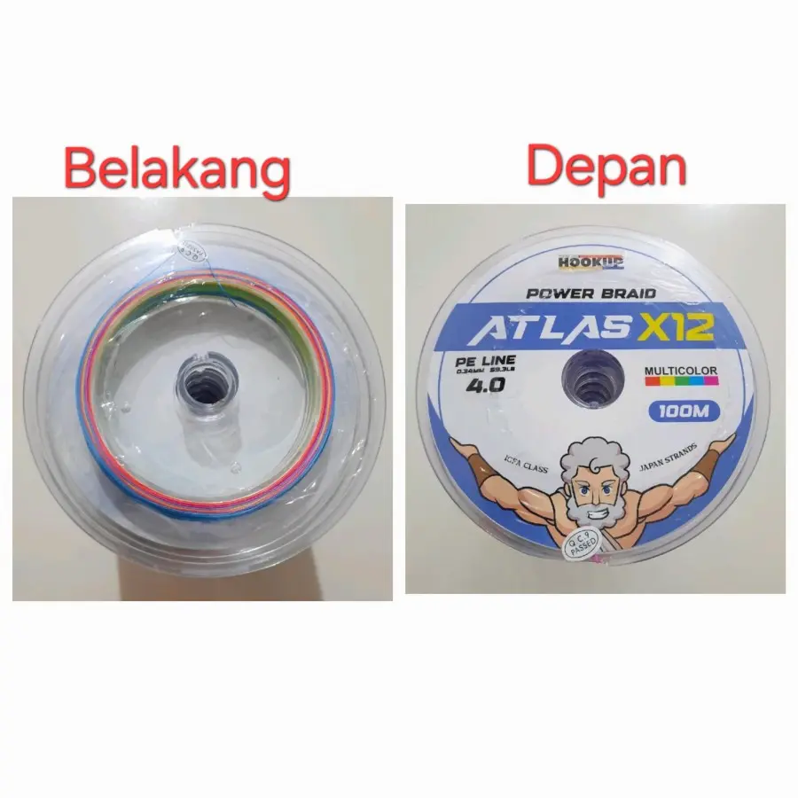 Benang Pancing Pe Atlas Hookup X8 / X12 Multi Color , Conecting