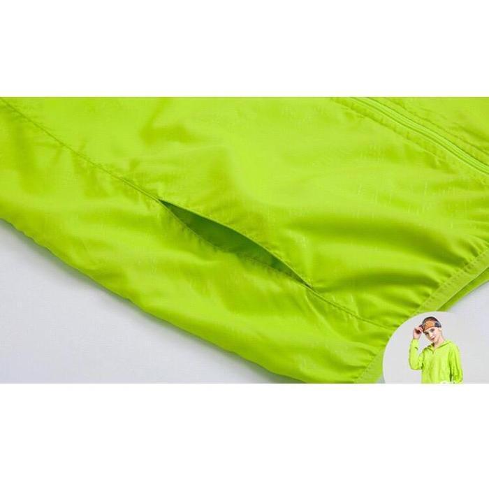 Poket Outdoor Jaket Parasut Tipis Tissue Warna Biru Muda - M