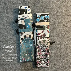 Sajadah Travel Praktis 105x60cm PAKET 10 PCS Bahan Silky Polyester Satuan Grosir Kodi Termurah dan Terlengkap Muslim Hampers Pouch Souvenir Pernikahan Khitanan