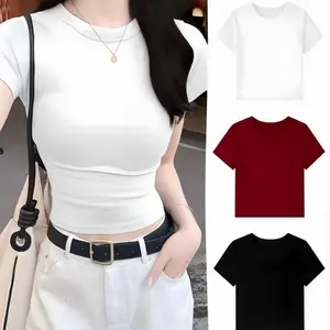 Crop top polos wanita slimfit kaos atasan wanita crop top wanita Korean pressbody