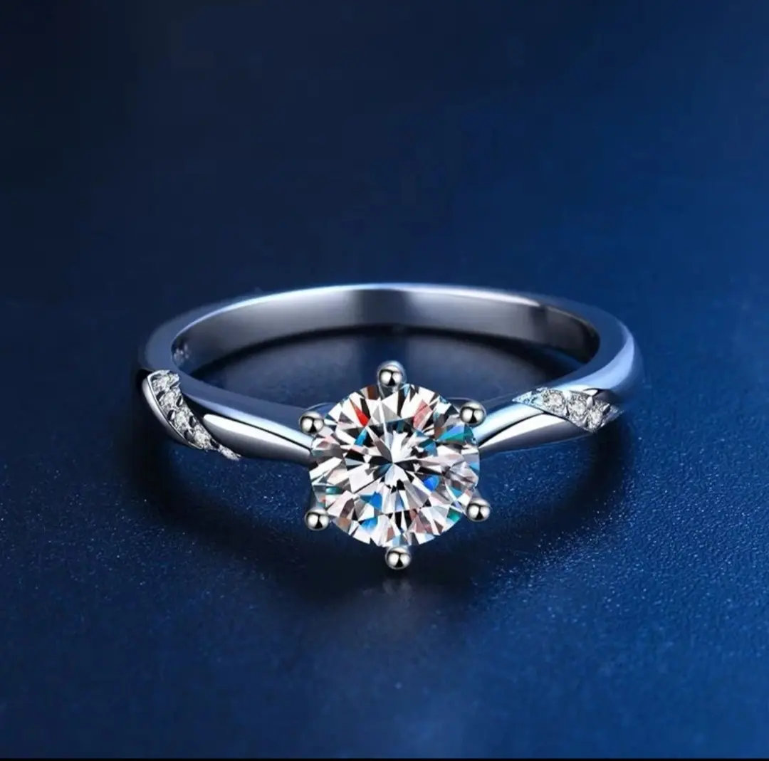 Moissanite Ring [Tongling six claws] 0.5-5 carat/High-quality D color Moissanite ring for women classic