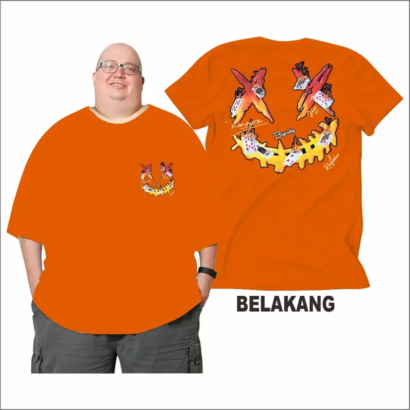 Jk  Bb 150 Kg Kaos Jumbo Big Size Dewasa X Card 2XL Sampai 7XL Pria Dan Wanita Bahan Semi Katun Combed 24s 8