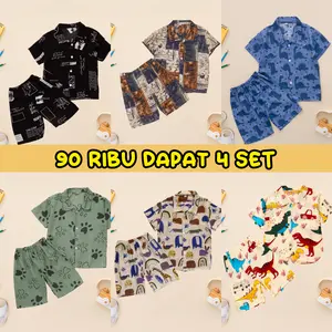 PAKET 4 SET RAYON ANAK/ PIYAMA ANAK RAYON USIA 1-6 TAHUN
