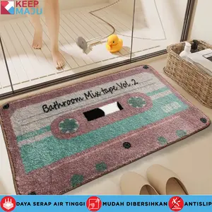 KEEP MAJU Keset Masuk Pita Magnetik Antik Keset Lantai Kamar Mandi Penyerap Air Keset Kaki Non-Slip