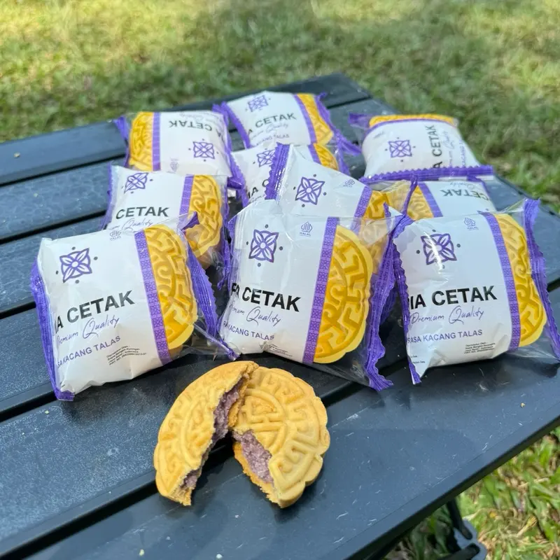 Pia Cetak Moon Cake 1Ball Isi 10pcs Varian Rasa Kacang Ijo Kups - 5