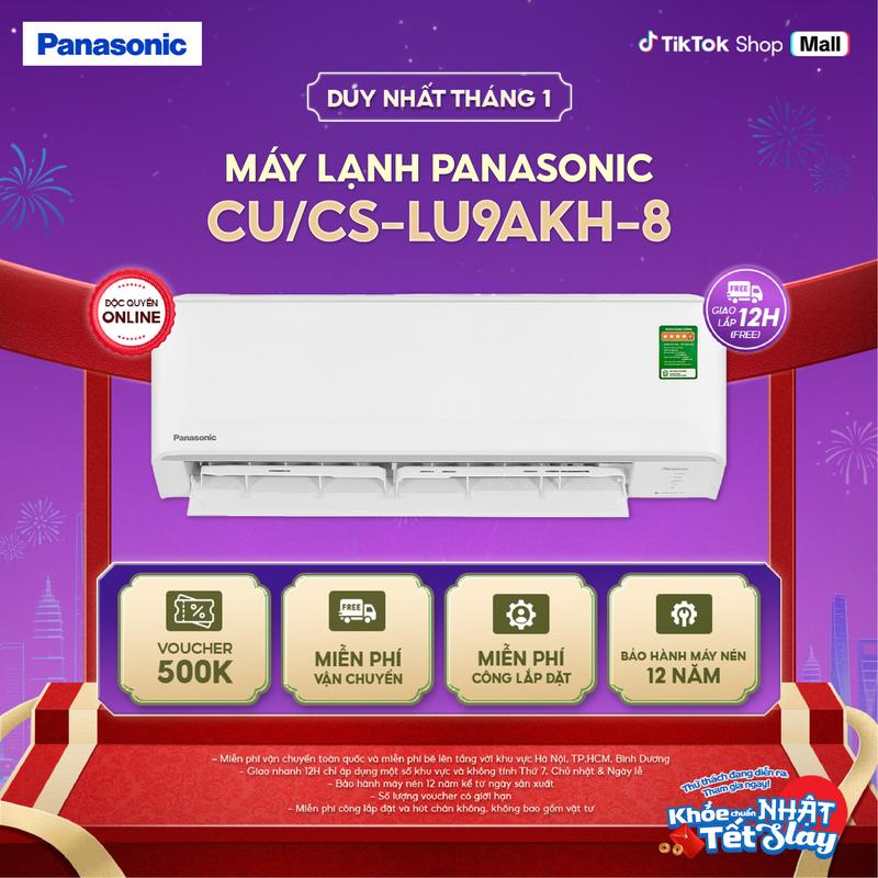 Máy lạnh Điều hòa Panasonic CU CS-LU9AKH-8 - 1HP - Một chiều- ECO AI - Inverter - kết nối wifi