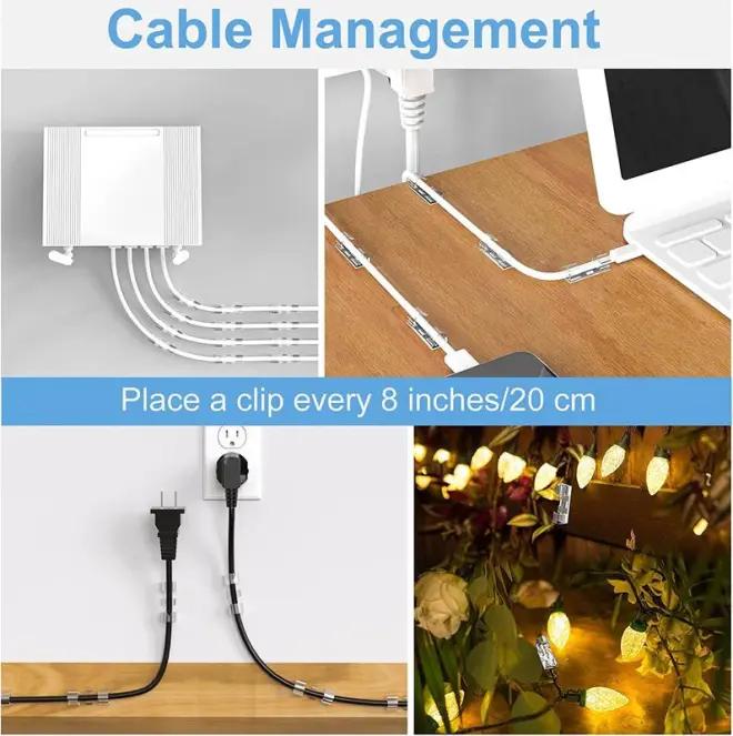 Cable Organizer clip, desktop workstation, wire manager, cord holder, for USB charging data line, bobbin, cable management 1