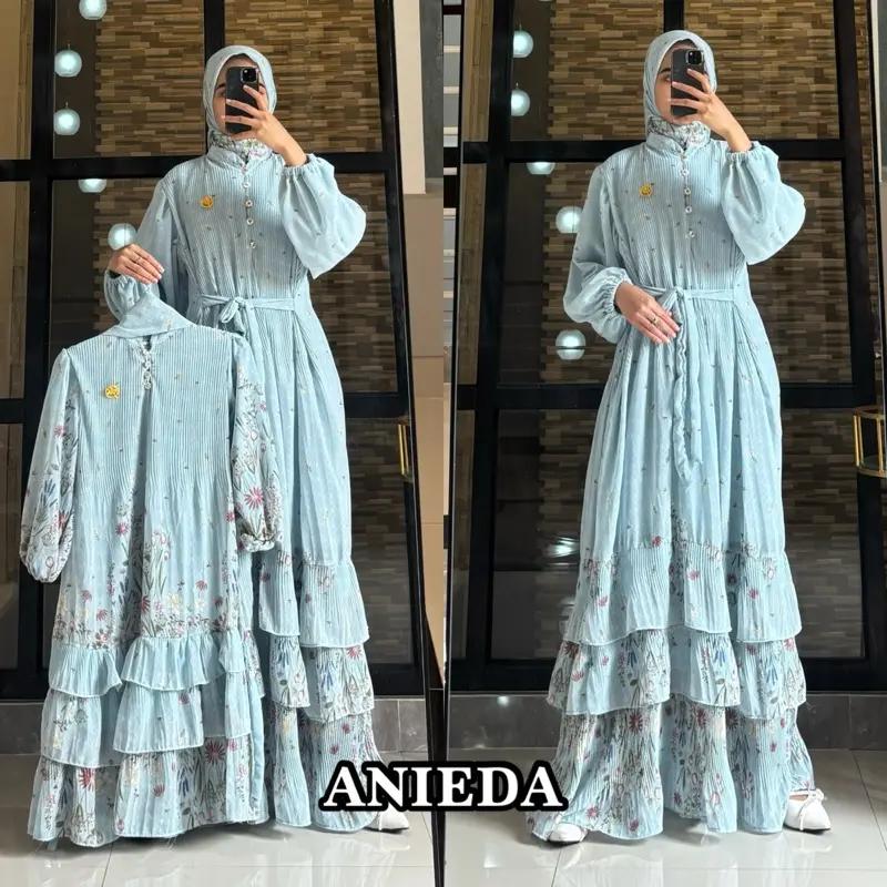 Ommaza Plisket Dress couple Ibu dan Anak Segiempat- By Anieda