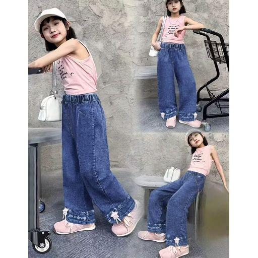 Celana jeans kulot anak perempuan viral 2026 celana untuk anak usia 1-10 tahun Fashion anak perempuan celana panjang import
