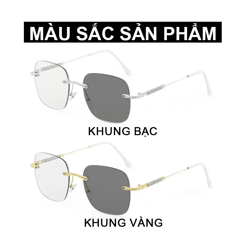 Kính Mắt Đổi Màu, Kính Mắt Chống Bức Xạ, MX STUDIO MX-BARBIE, Dành Cho Nữ, Kính Chống Ánh Sáng Mặt Trời, Hình Chữ Nhật Bằng Hợp Kim, Không Vành, Đổi Màu, Chống Tia Cực Tím, Thích Hợp Để Đổi Màu, Chống Nắng, Kính Chống Bức Xạ 5