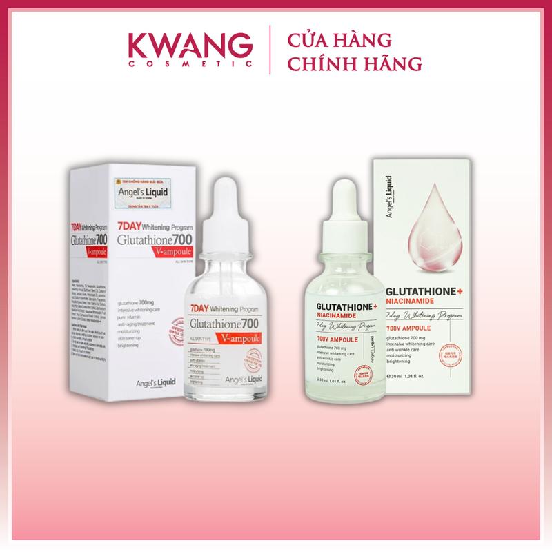 Serum Angel's Liquid 7DAY Glutathione 700 V-Ampoule Hỗ Trợ Dưỡng Trắng Da, Làm Mờ Thâm NáM 30ml