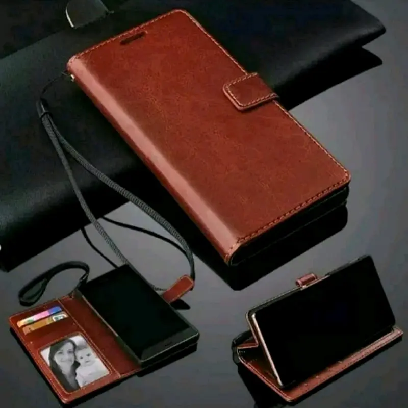 Case Tekno Spark GO 1 Flip Leather Case Cover  Premium -Flip Wallet Case Kulit Untuk Tekno Spark GO 1 - Casing Ponsel Protection Hitam Merah Biru 7