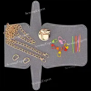 Kit Kanvas Plastik dan Aksesoris Kerangka Tas Rajut / Jaring Tas Clutch Untuk Hadiah / DIY Crochet Knit Bag Canvas Kit Tas