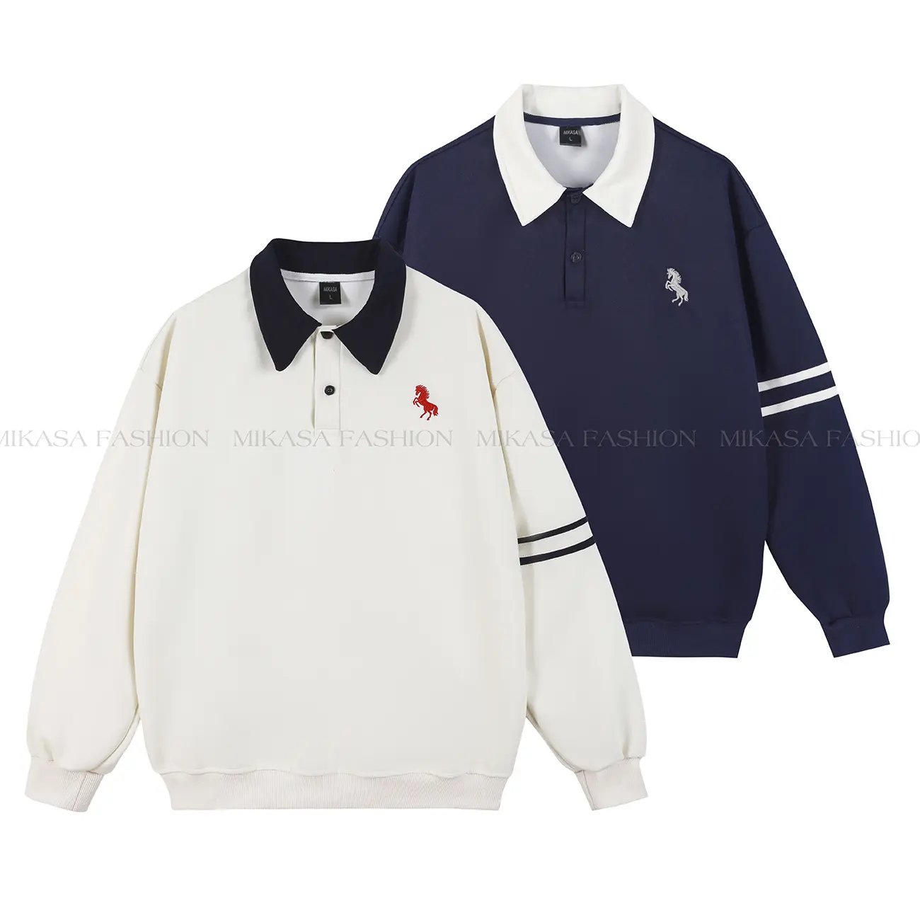 { Polo dài tay thêu ngựa } Áo SWEATER Polo Nỉ 2da Cao Cấp Nam Nữ Thêu Ngựa Tinh Tế Sang Trọng Mẫu Năm 2027