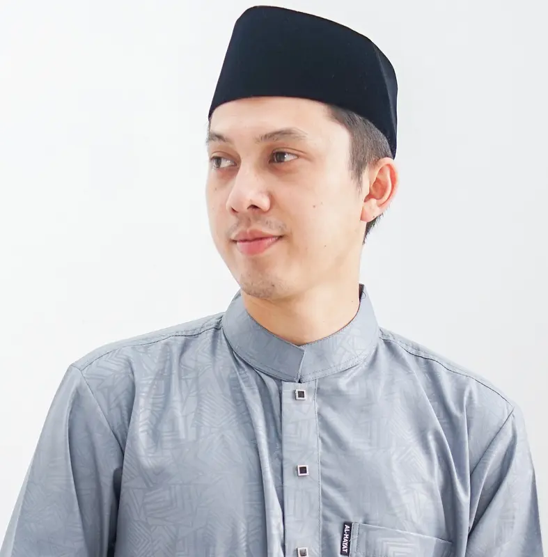 Peci Songkok AWING AC Kopiah Hitam Polos Pria Muslim Dewasa 1