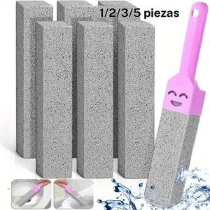 Paquete de 5 bastones de piedra pómez para limpieza y fregado: para asiento del inodoro, eliminación de sarro, manchas de óxido y suciedad; cepillo para baño, azulejos y lavabo; herramientas de lavado domésticas.