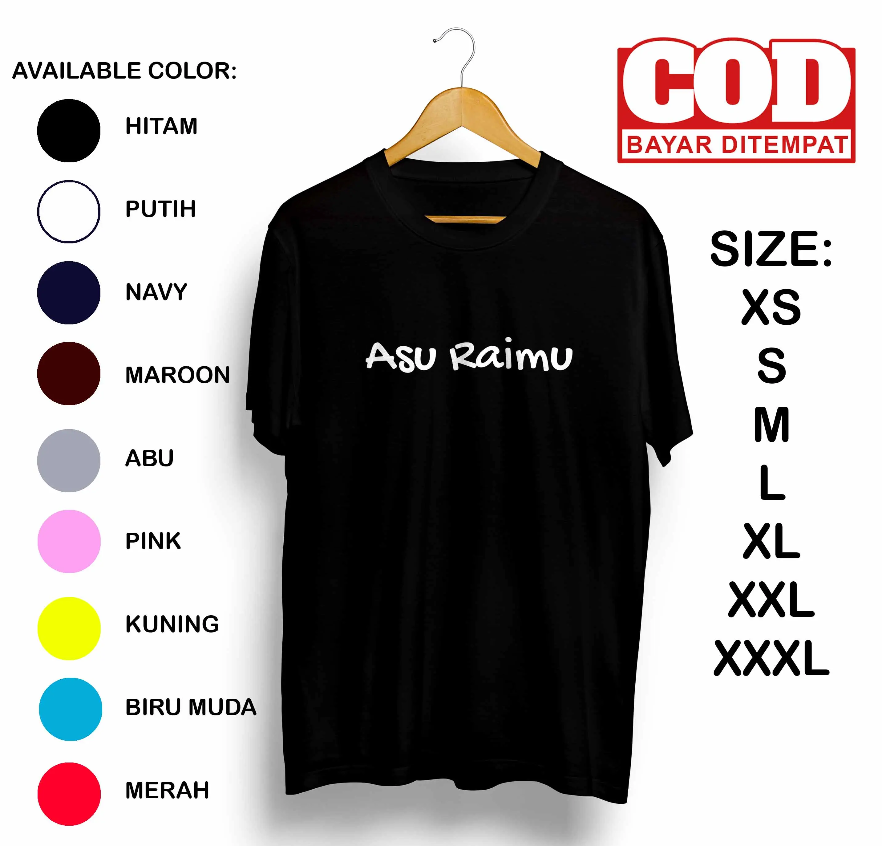 YUTAN DISTRO / T-Shirt Pria / Kaos Nongkrong / Kaos Distro / Kaos Santai / KAOS LUCU / KAOS TULISAN ASU RAIMU