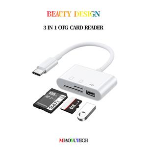 Đầu đọc thẻ SD, 3 IN 1, Đầu đọc thẻ OTG, Đầu đọc thẻ TF, Bộ Chuyển Đổi thẻ Micro SD USB C sang USB 3.0, Đầu đọc thẻ nhớ, Tương thích với thẻ SD / Micro SD, Tương thích với MacBook, Chromebook, Android Galaxy, Windows