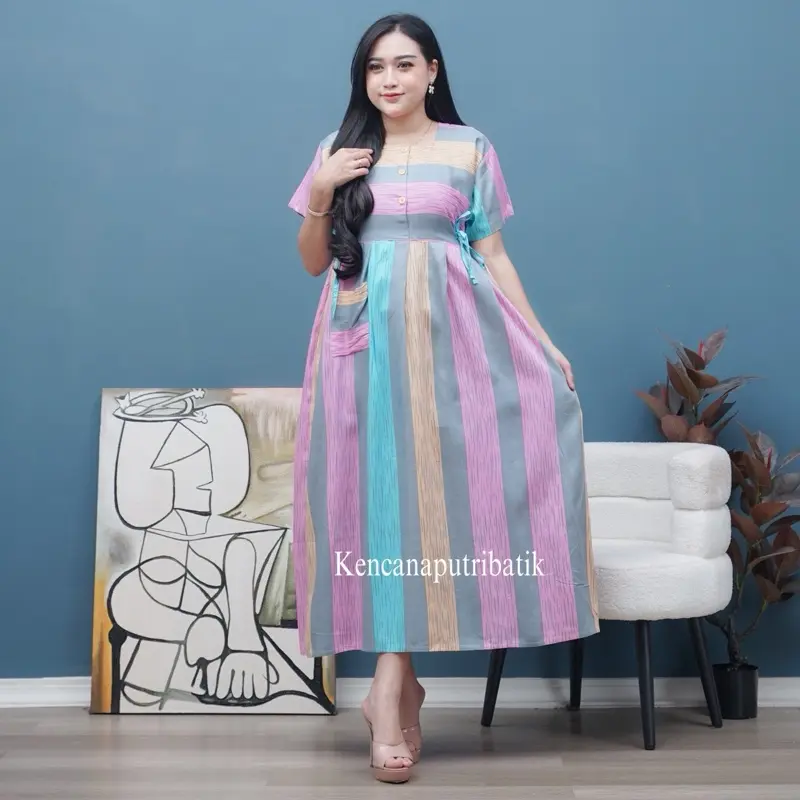 paket 3pcs daster salur sematakaki ld 110 pb 125 Dress Wanita Rayon [mecca dress] 0