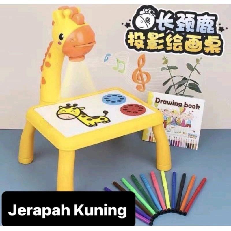 Meja belajar anak gambar proyektor edukasi anak jerapah besar 2