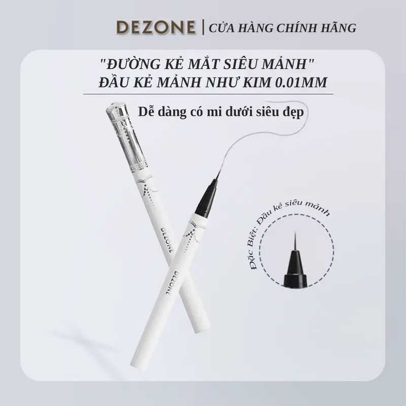 Bút Kẻ Mắt Cổ Tích Kim Mịn, DEZONE, Bút Lỏng, Không Thấm Nước, Không Nhòe, Chống Mồ Hôi, Lâu Trôi, Siêu Mịn