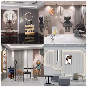 Latar belakang siaran langsung dengan nuansa mewah, dinding latar ruang siaran influencer, properti foto untuk Douyin