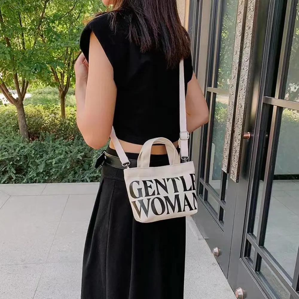 Canvas Small Bag, Fashion crossbody bag, Big Capacity, Print Letter, Suitable for Solekan and Gincu, Tote Bag, Suitable for the Day Prize Minimalist style shoulder bag