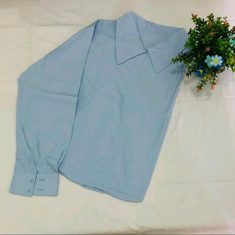 Atasan Baju kemeja wanita / Blouse / pakaian wanita Resleting Depan 0077 lvkb Top Fit Panjang Oversize Cewek Casual Basic 1