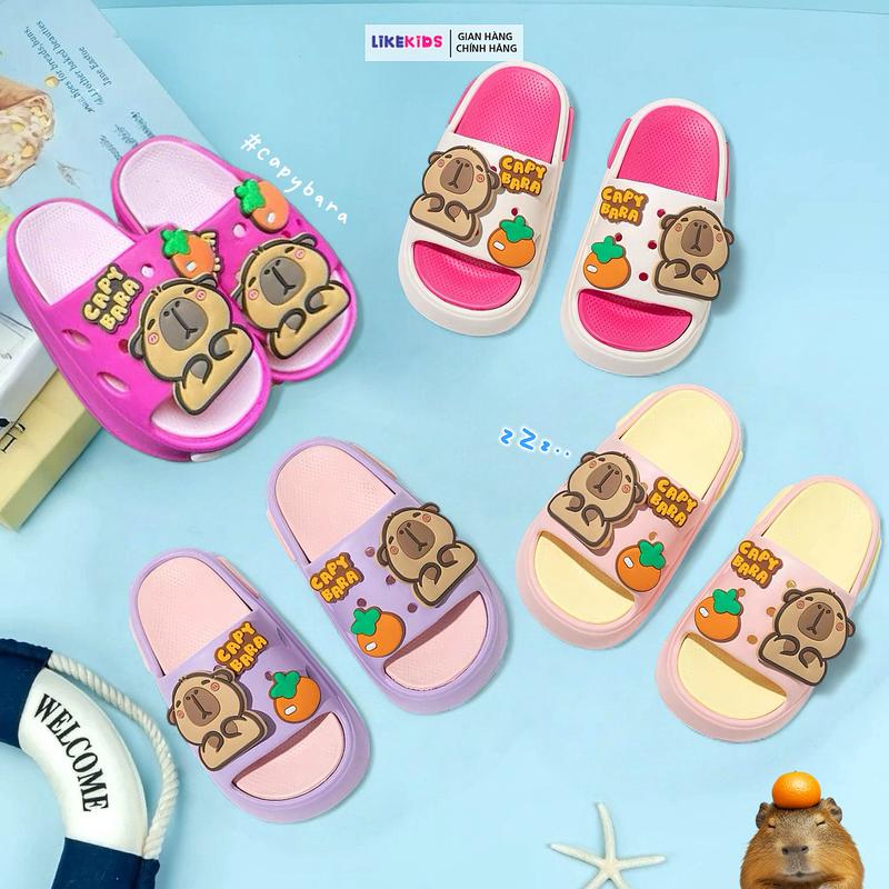 Dép quai ngang đế cao cho bé gái hoạ tiết cute - Likekids