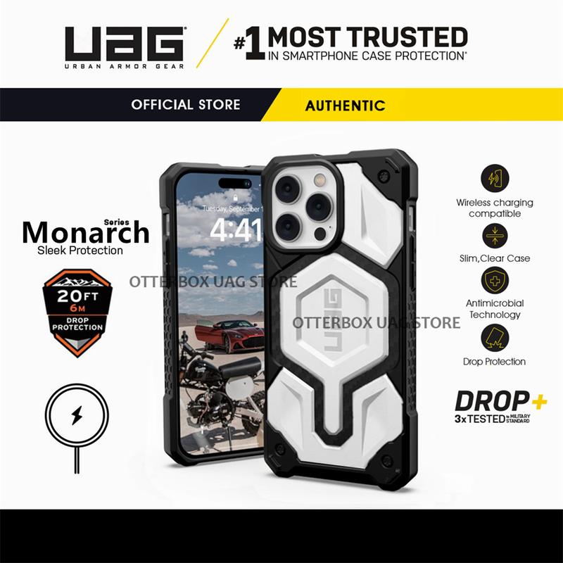 UAG iPhone 14 15 Pro Max / 14 15 Pro / 14 15 Plus / 14 15 / 13 Pro Max / 13 Pro / 13 Case Monarch Pro Carbon Fiber MagSafe Case with Built-in Magnet Casing Drop Protection iPhone Cover 1