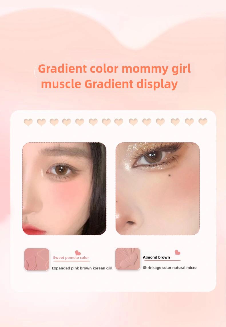 Product Introduction of 【buy 1 get 1 free】ZVEV Gradient powder blusher+brush, low saturation, improve atmosphere, can be used as concealer, 6 colors 5