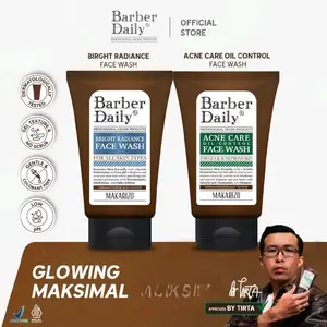 Makarizo Barber Daily Face Wash Birght Radiance & Acne Care Oil Control 100 ML untuk Semua Jenis Kulit