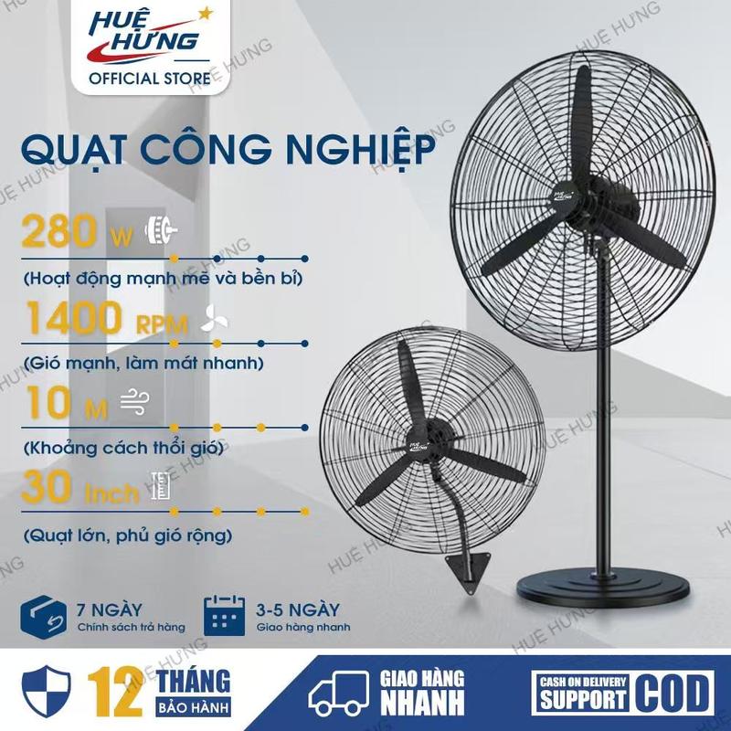 750mm Quạt công nghiệp Công suất lớn 130W Quạt đứng Quạt treo tường Quạt điện…