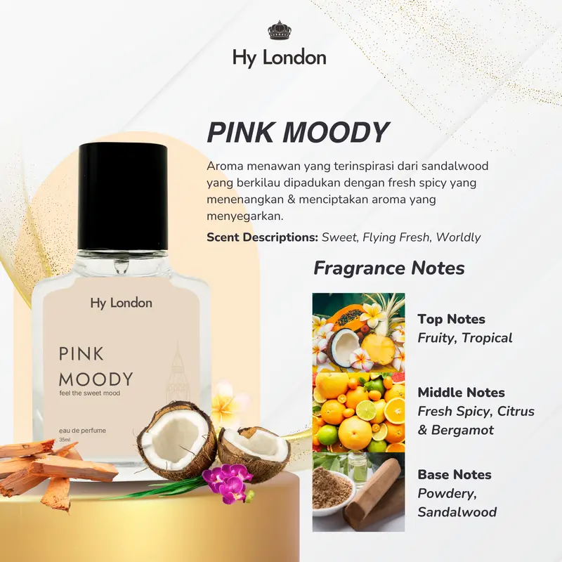 [HAMPERS LEBARAN] Hy London Parfum Wanita 3 Botol - Pink Moody, Chindaga, Clouds Happy, Valerie, Miss Poppy, dan Pink Poppy - Wangi Eau   De Parfume 4