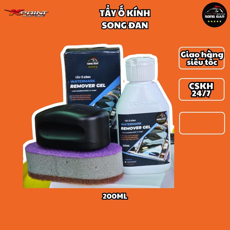  Gel Vệ Sinh ố Kính Ô Tô Song Dan  dạng ủ  tẩy màng dầu Ố kính cặn canxi  200ml  Tặng mút  không dùng cho gương không tẩy cặn vôi hóa   cancan xioto nuoc ruakinhoto cancan  xi 